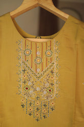 Handmade Indian Wedding Haldi Salwar Suits, Simmer Silk Dress with Zardozi, Zari, Sequins and Thread work